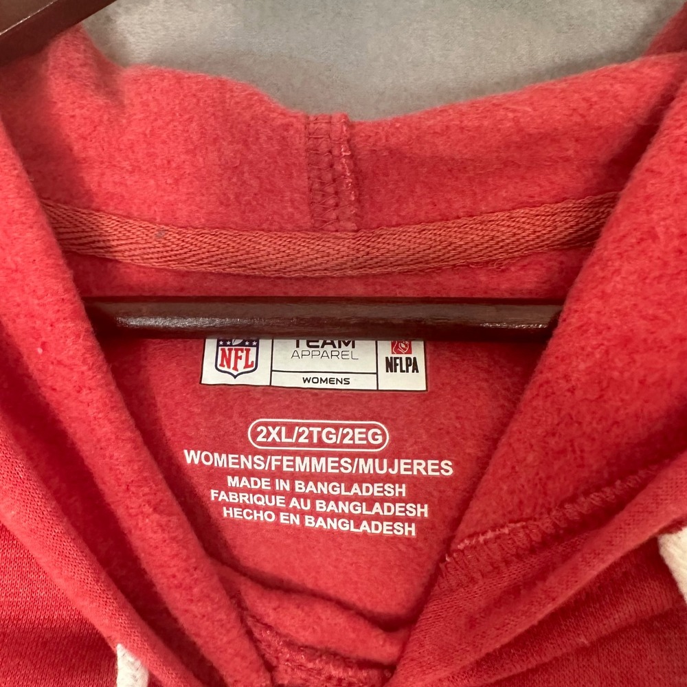 NFL Team Apparel Arizona Cardinals Womens 2XL Colorblock Hoodie Red Gray Fleece - Picture 5 of 11